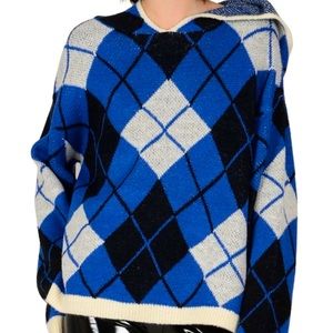 NWT MOLLY BRACKEN / LILI SIDONIO  ARGYLE SWEATER (S)